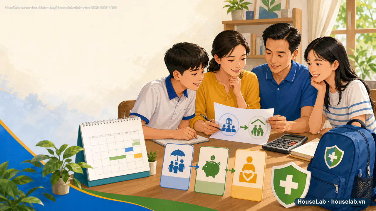 BHYT học sinh, sinh viên 2026–2027: gia đình thực đóng bao nhiêu?