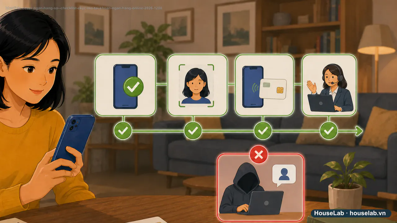 Checklist eKYC trước khi mở tài khoản ngân hàng online năm 2026