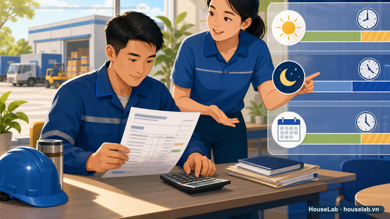 Kiểm tra phiếu lương tăng ca, ca đêm năm 2026: tách đúng từng cấu phần