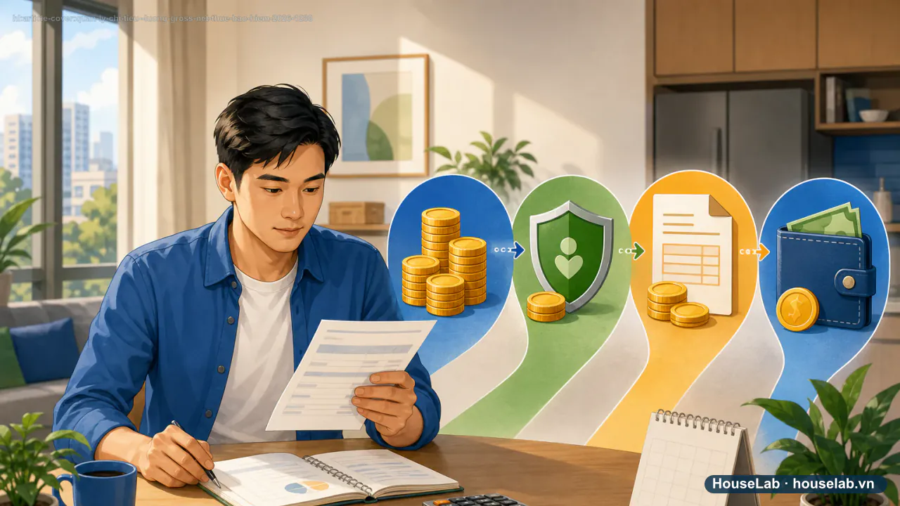 Lương Gross 30 triệu còn bao nhiêu Net sau thuế và bảo hiểm năm 2026?
