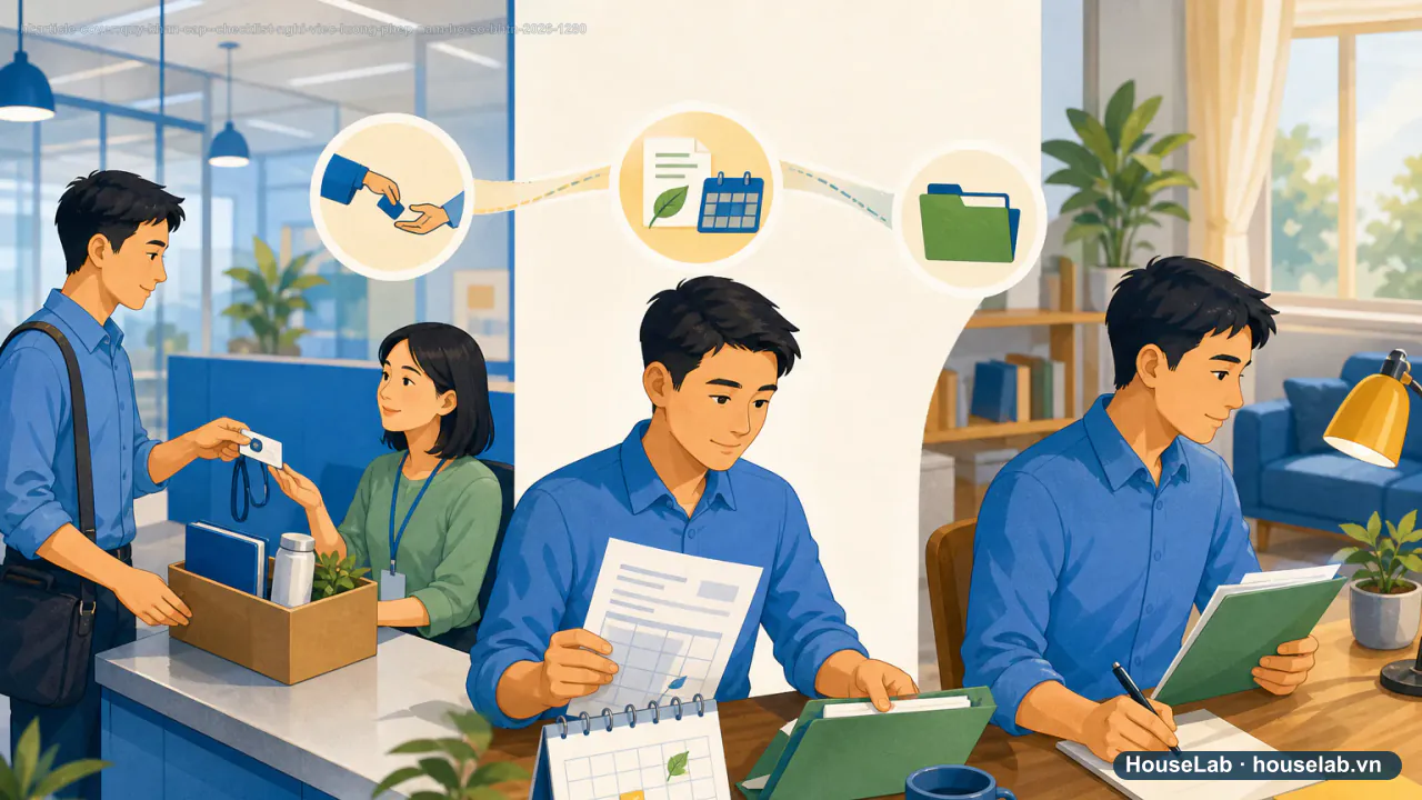 Checklist nghỉ việc 2026: lương, phép năm và hồ sơ BHTN không chung một hạn